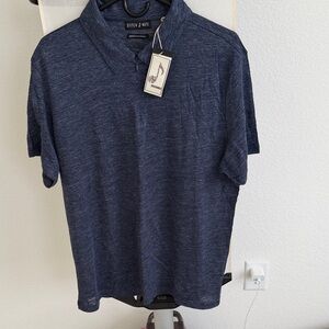 Stitch Note Men's Heathered Navy Polo